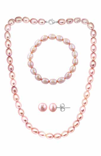 EFFY Pink Freshwater Pearl Necklace, Bracelet & Stud Earrings Set