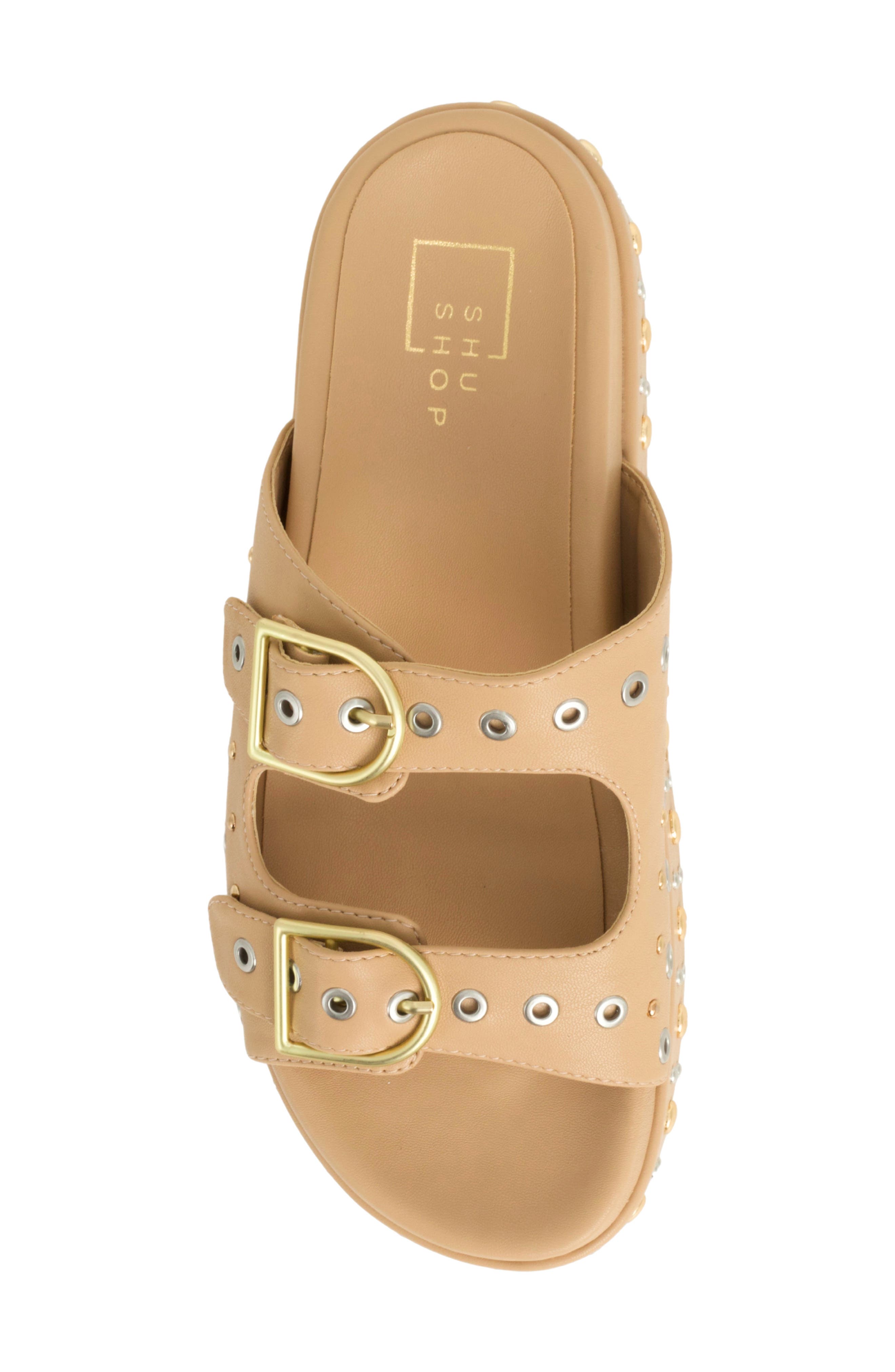 Irene Platform Slide Sandal, Alternate, color, TAN