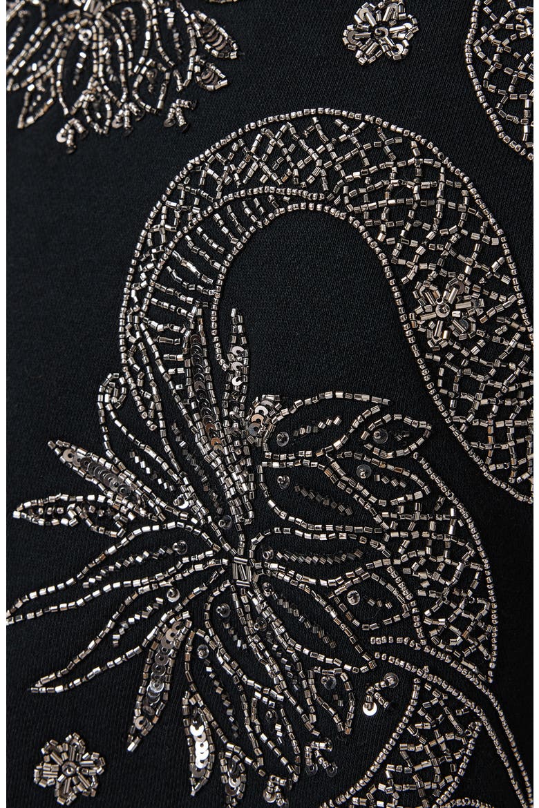 Cecile Pippa Embellished Sweatshirt, Alternate, color, BLACK
