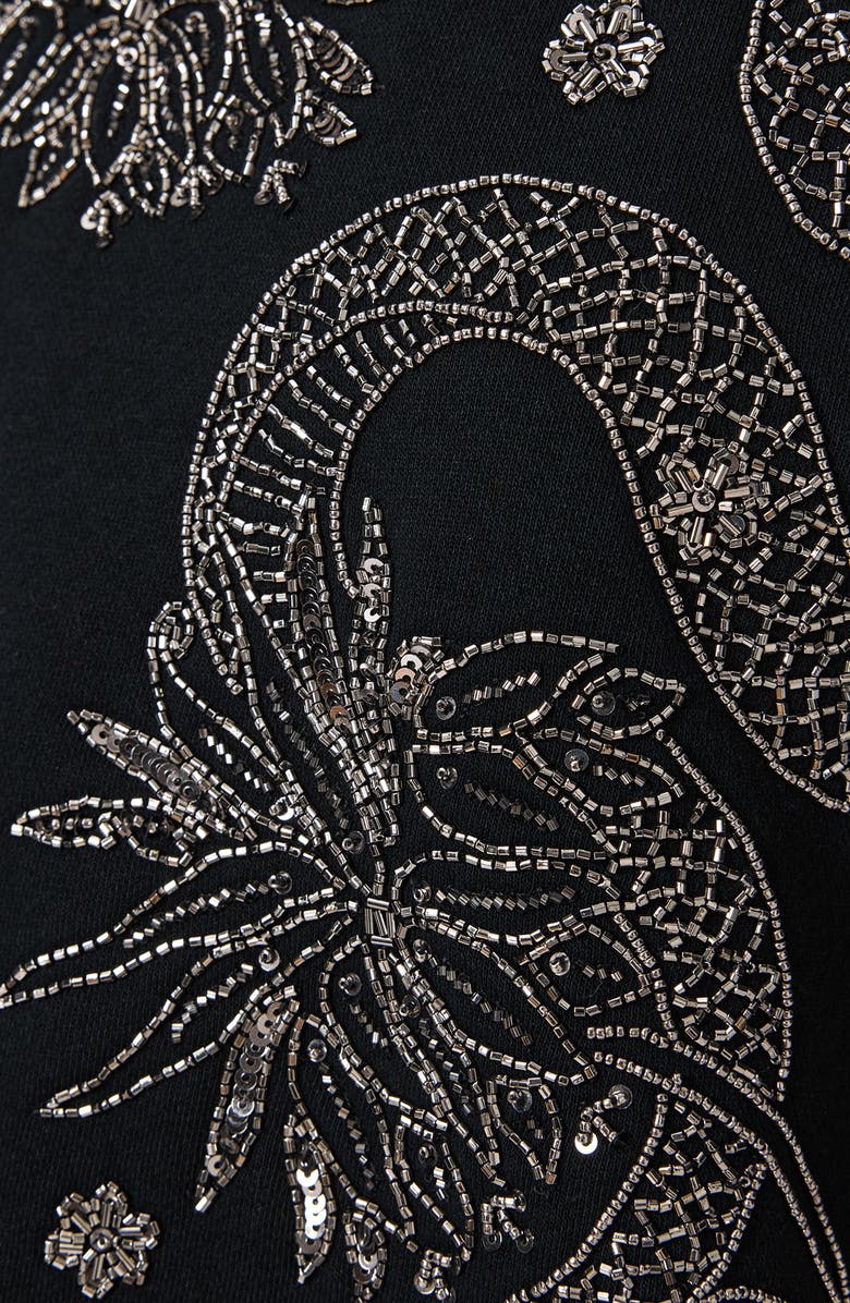 AllSaints Cecile Pippa Embellished Sweatshirt, Alternate, color, Black