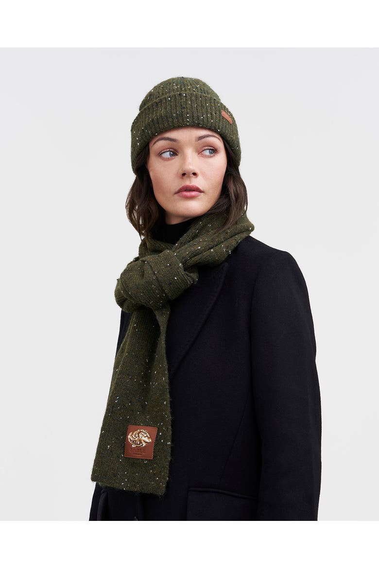 Green Knitted Scarf, Alternate, color, Woodland Green