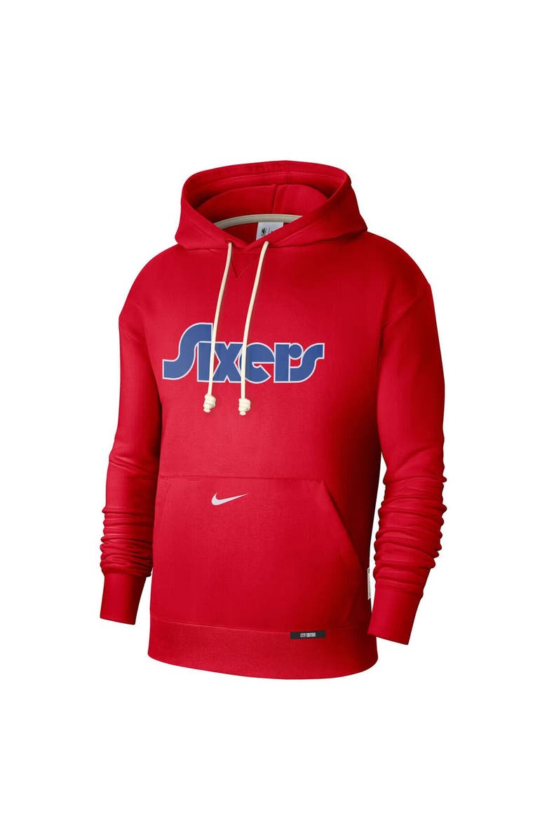 Nike Men's Nike Red Philadelphia 76ers 2024/25 City Edition Courtside Standard Issue Pullover Hoodie, Alternate, color, 
