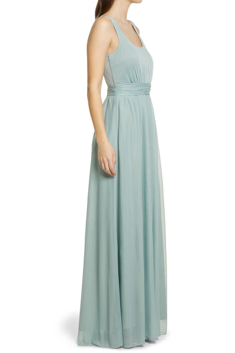 Jan Scoop Neck Column Gown, Alternate, color, SAGE