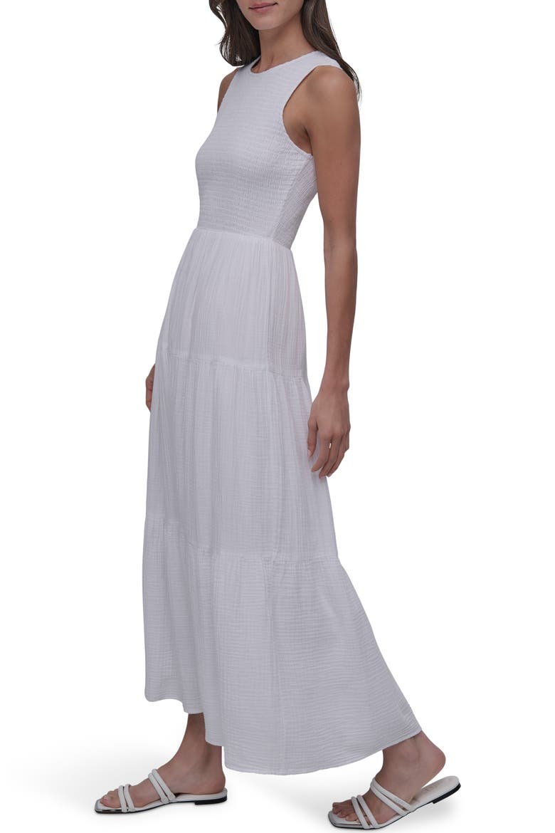 Smocked Sundress, Alternate, color, WHITE