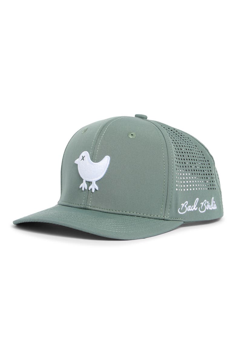 Birdie Sweatproof Snapback Ball Cap, Main, color, DARK FOREST