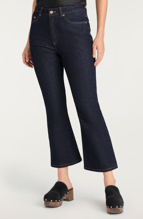 Stevie Crop Flare Jeans (Indigo Noir)