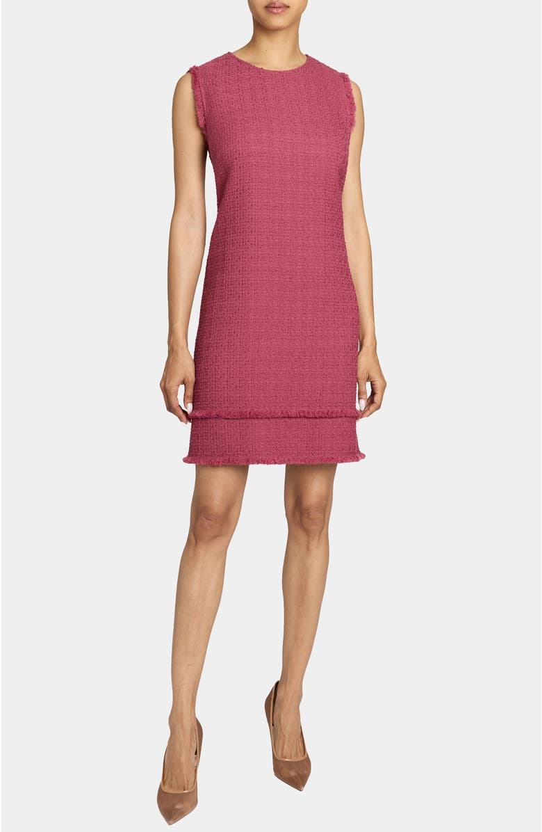 Santorelli Aretha Sleeveless Shift Tweed Dress, Alternate, color, Crushed Berry