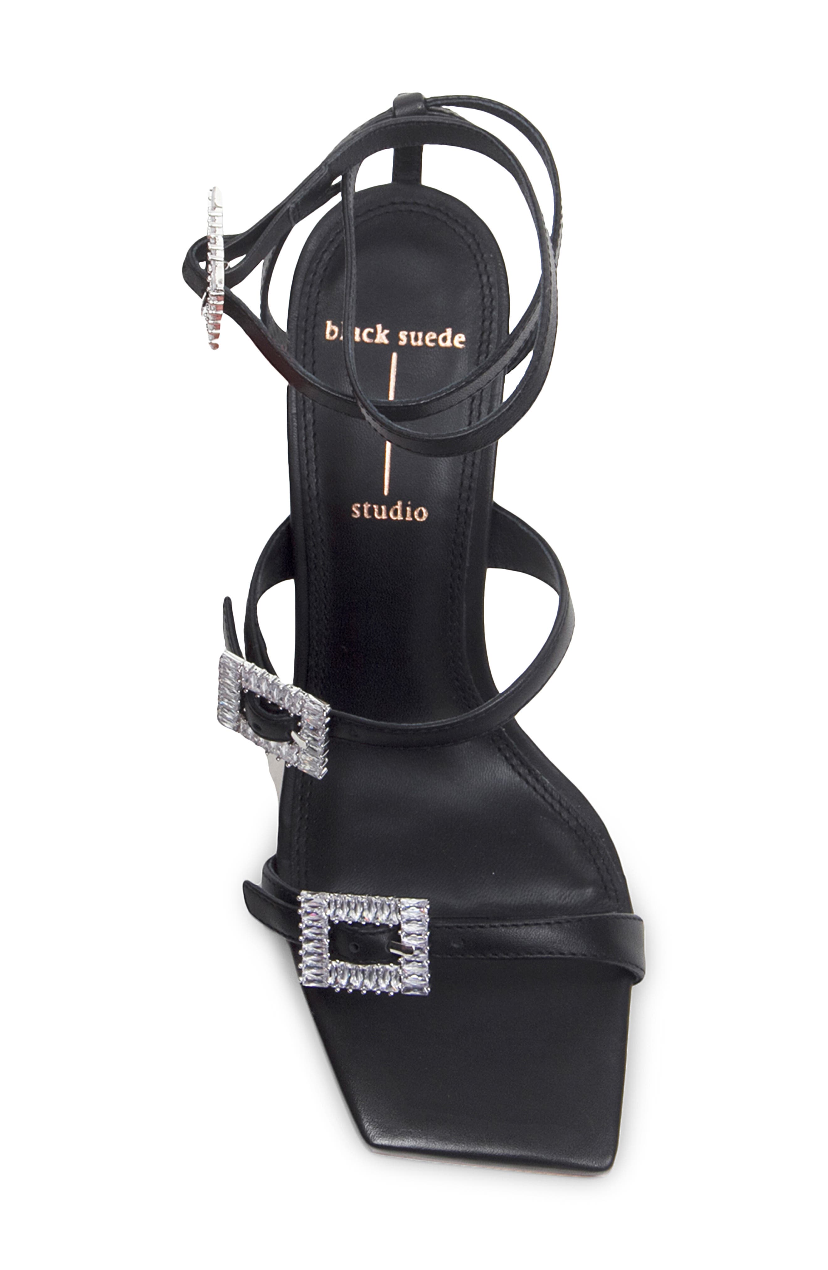 BLACK SUEDE STUDIO Livia Buckle Strap Sandal, Alternate, color, 