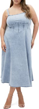 City Chic Corset Denim Sundress