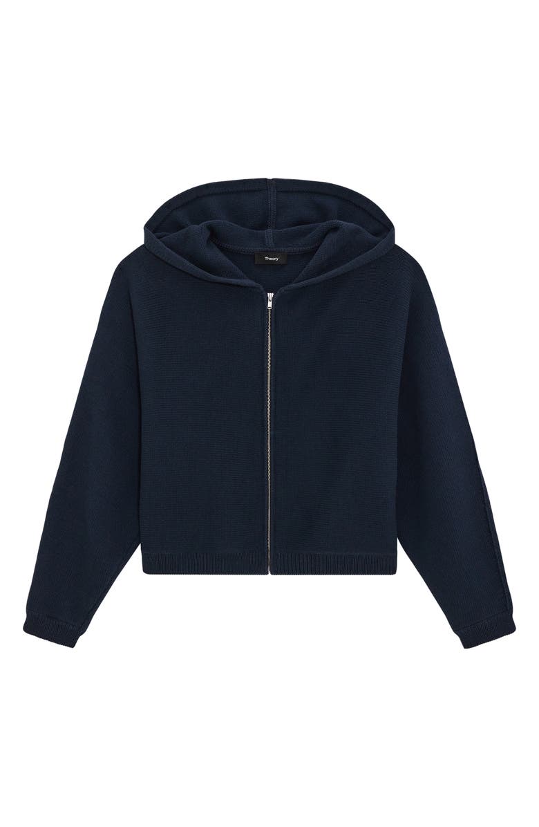 Theory Cotton Blend Zip-Up Hoodie, Alternate, color, Navy