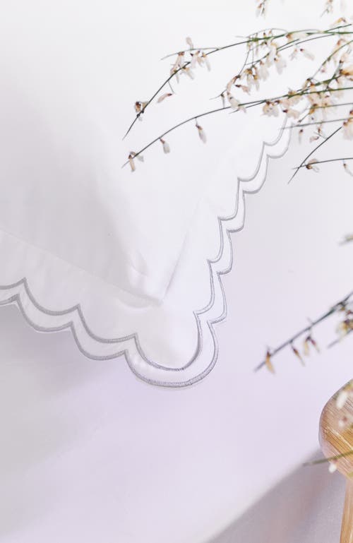 Christy Scallop Edge Luxury Cotton Sateen Oxford Style Pillow Sham Pairs