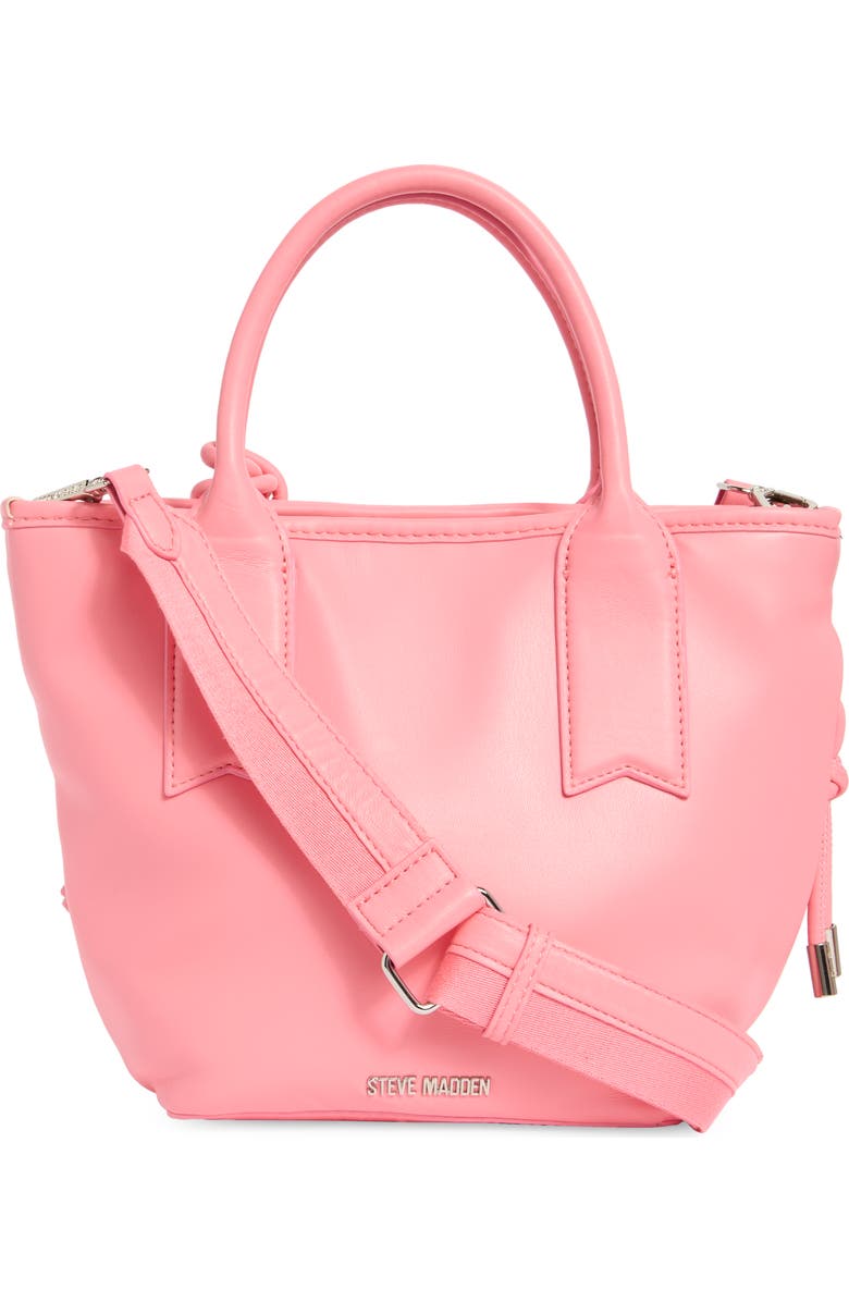 Steve Madden Bgene Woven Satchel Bag, Alternate, color, Thrift Pink