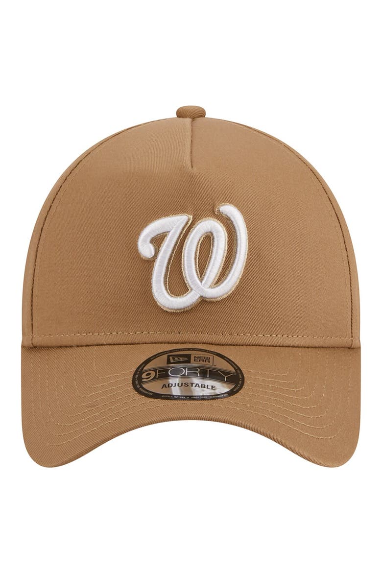 Men's New Era Khaki Washington Nationals A-Frame 9FORTY Adjustable Hat, Alternate, color, Khaki