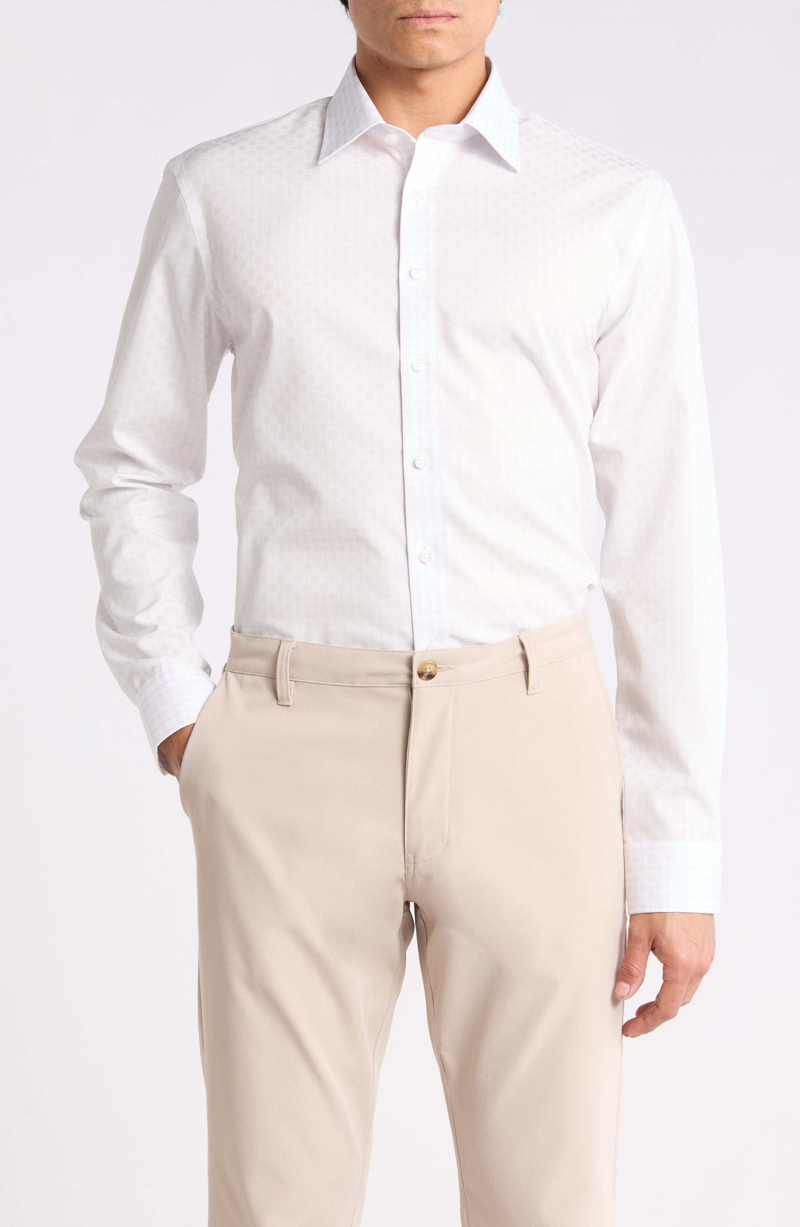 Nordstrom Trim Fit Plaid Dress Shirt
