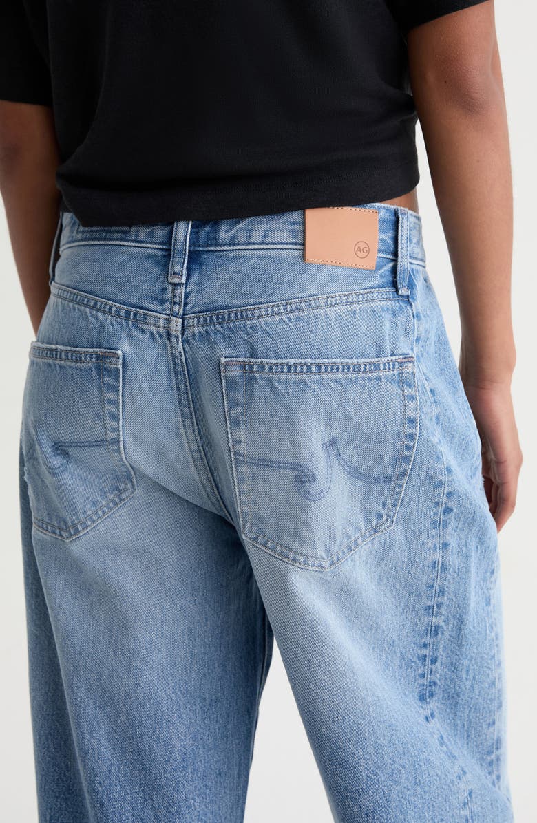 AG Hattie Raw Hem High Waist Crop Barrel Leg Jeans, Alternate, color,