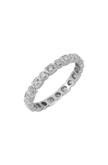 Bony Levy 18k Gold Round Cut Diamond Geometric Band Ring In Silver