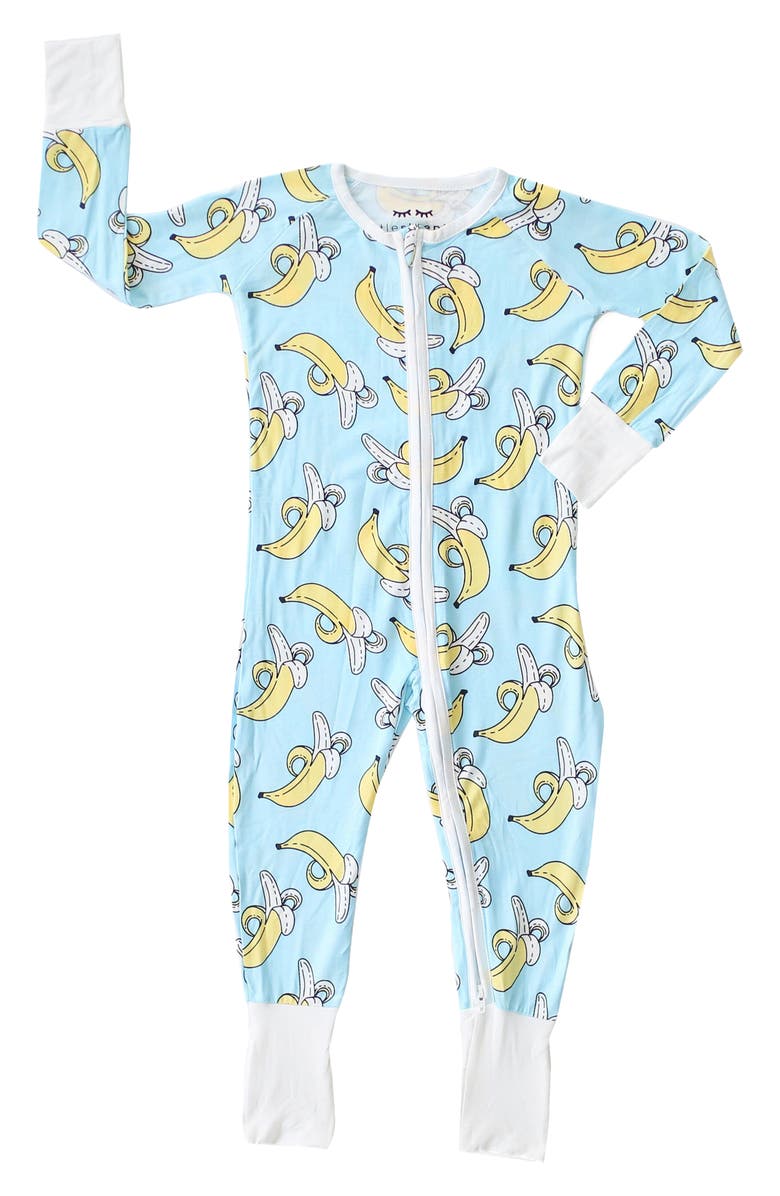 Little Sleepies Bananas Fitted One-Piece Pajamas, Main, color, 