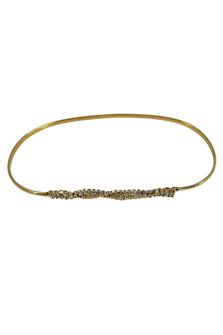 Vintage 1970s-80s Gold-Tone Stretch Snake Belt, Main, color, Gold