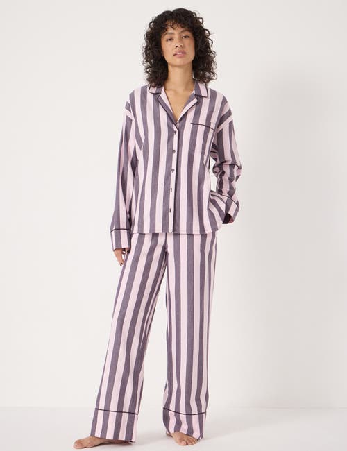 Hush Cotton Stripe Pajamas In Purple