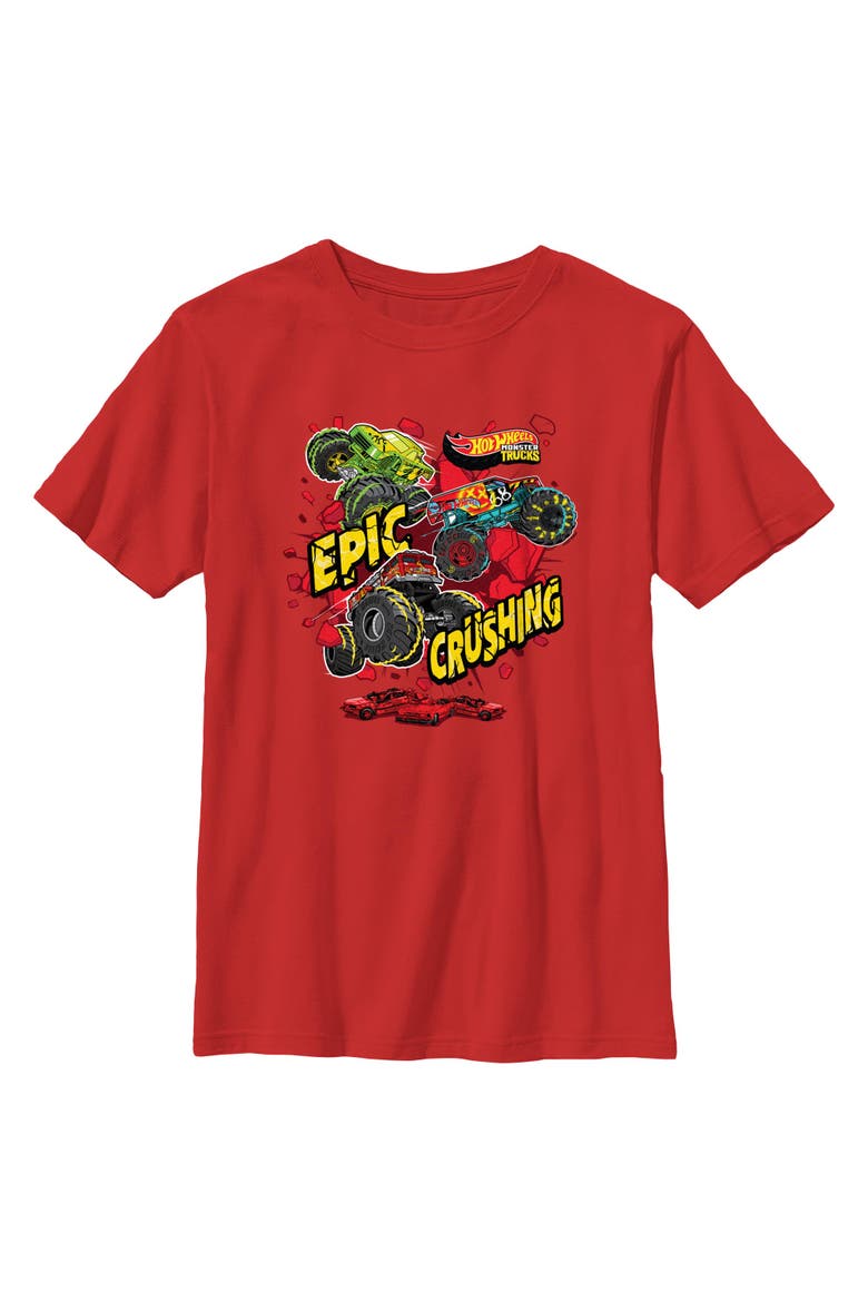 Boys Hot Wheels Epic Crushing Cars T Shirt, Main, color, Red
