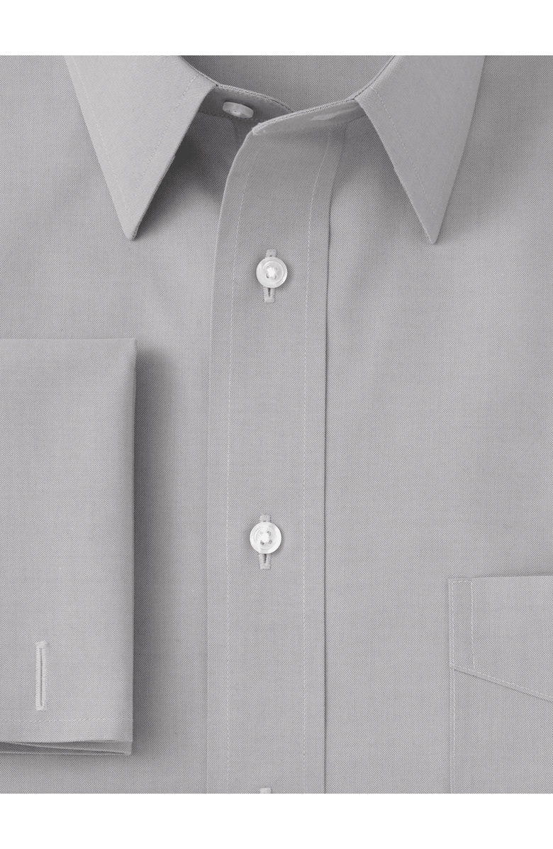 Paul Fredrick Non-iron Cotton Pinpoint Solid Point Collar French Cuff Dress Shirt, Alternate, color, Grey