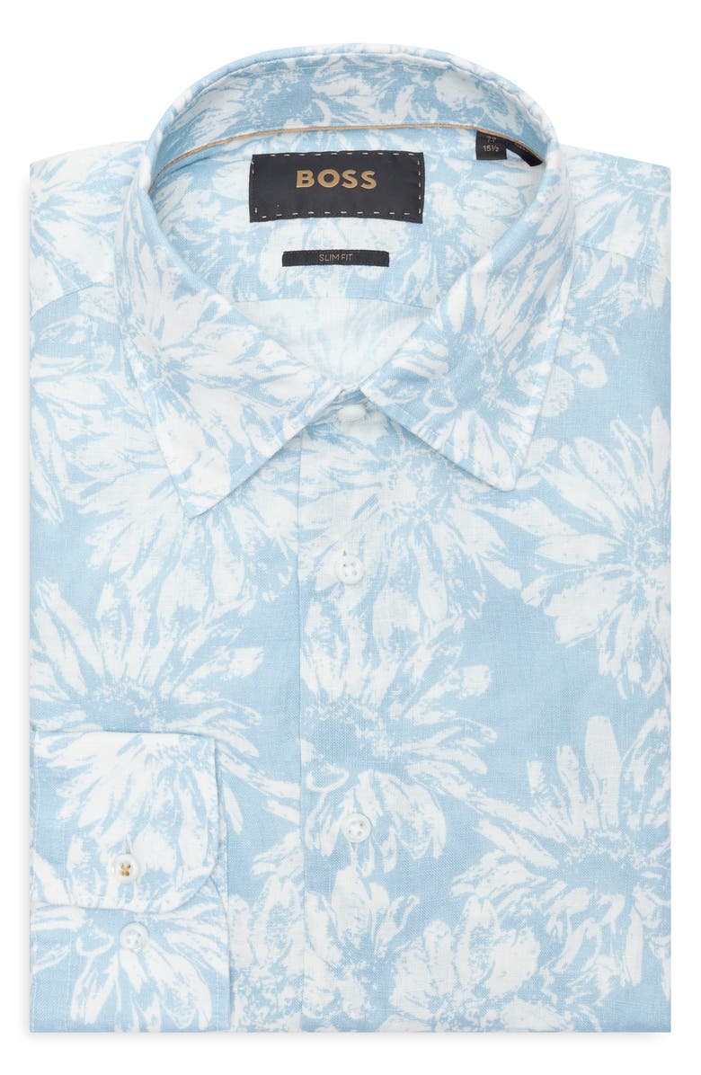 BOSS L-Hays Kent Slim Fit Dress Shirt, Alternate, color, Light/ Pastel Blue