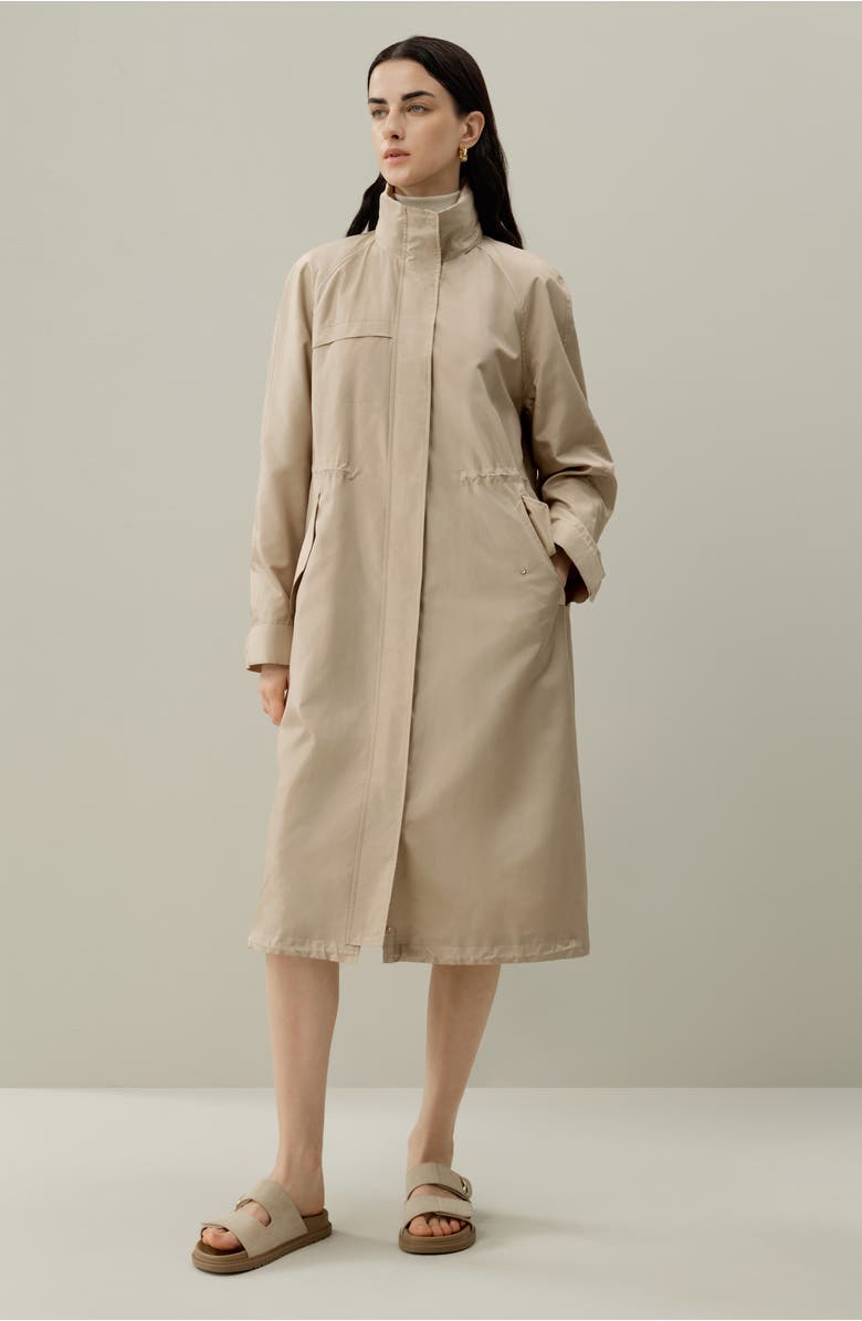 Lilysilk Silk Taffeta Water-Repellent Coat, Alternate, color, Gravel Gold