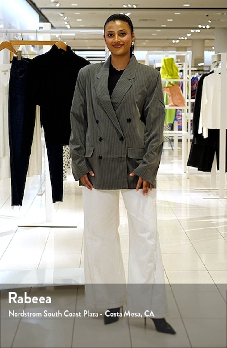 Pinstripe Oversize Double Breasted Blazer, sales video thumbnail