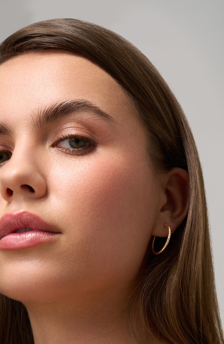 Bony Levy 14K Gold Medium Beaded Hoop Earrings, Alternate, color, 14K Yellow Gold