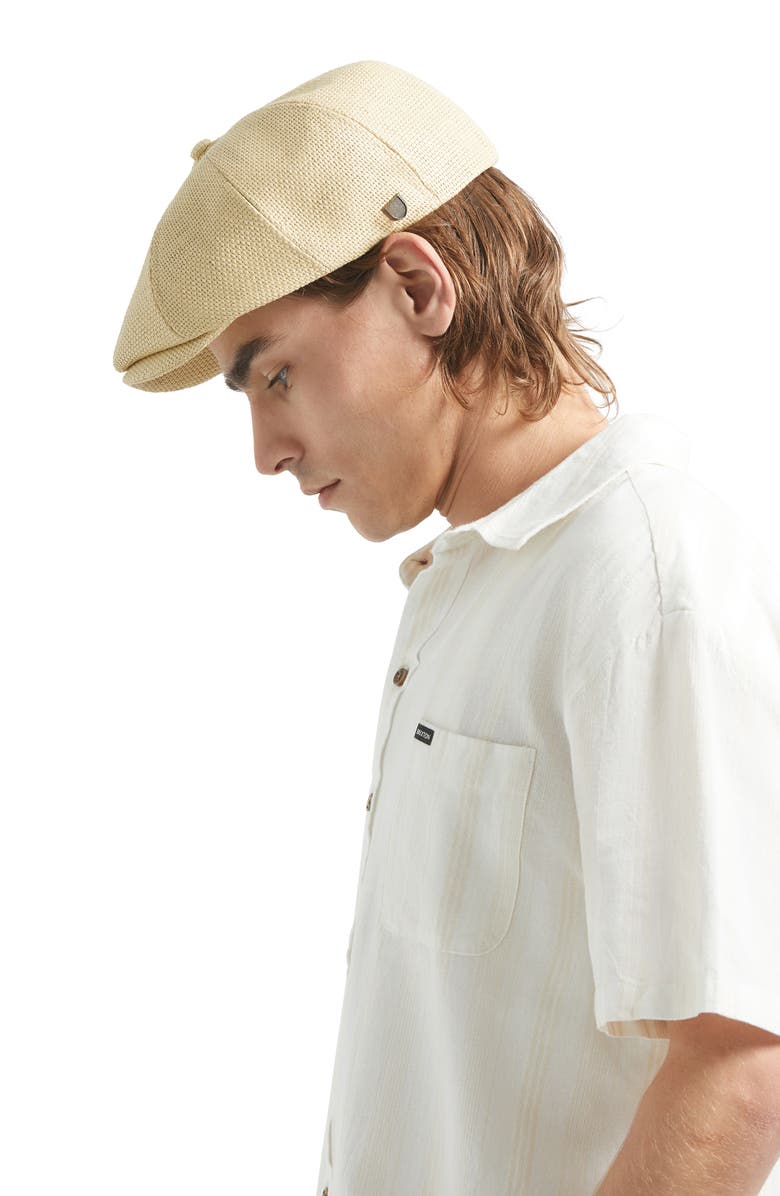 Brixton Brood Driving Cap, Alternate, color, Dark Tan Straw