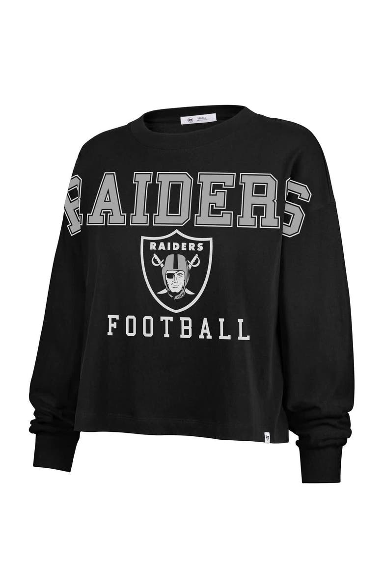 '47 Women's '47 Black Las Vegas Raiders Outreach City Oversized Long Sleeve T-Shirt, Alternate, color,