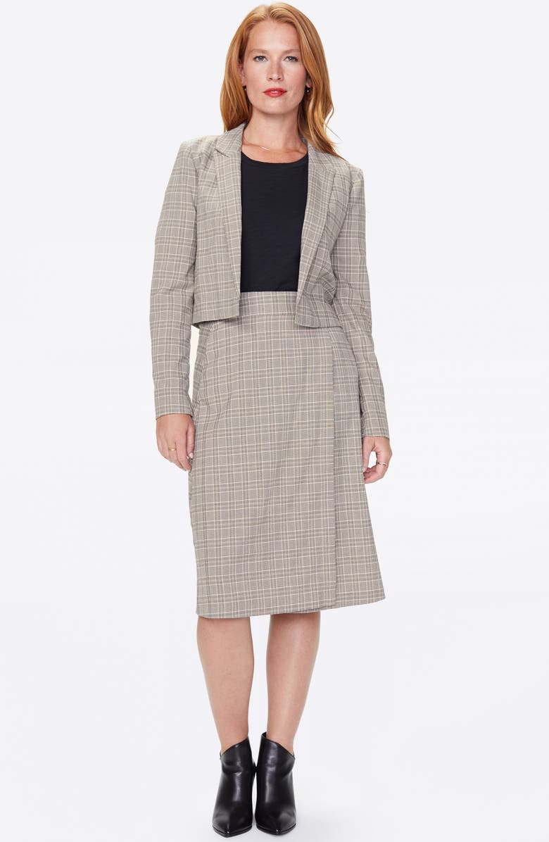 NYDJ Plaid Faux Wrap Skirt, Alternate, color, 