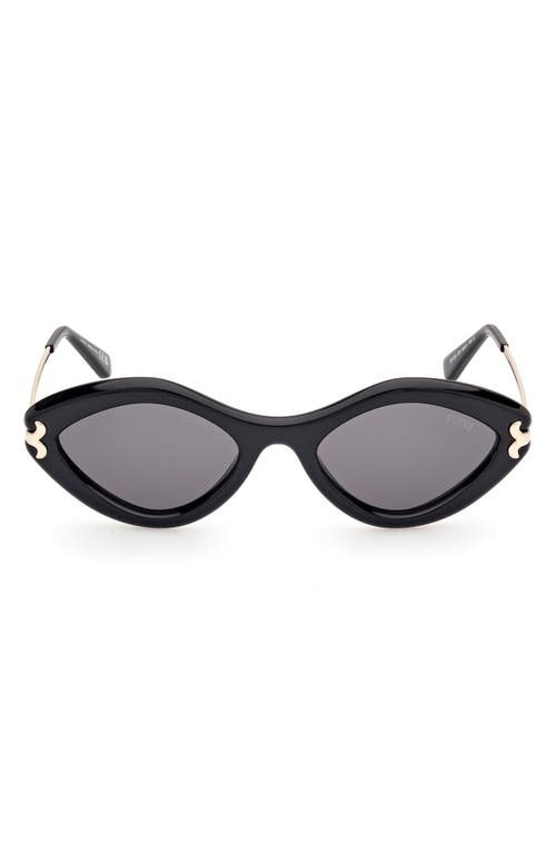 Emilio Pucci Geometric 54mm Sunglasses in Shiny Black /Smoke 