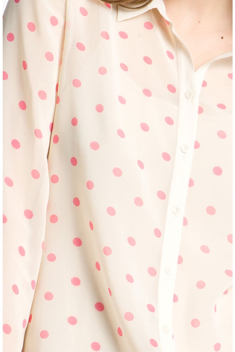 Hinge® Print Chiffon Shirt, Alternate, color, DOT PRINT