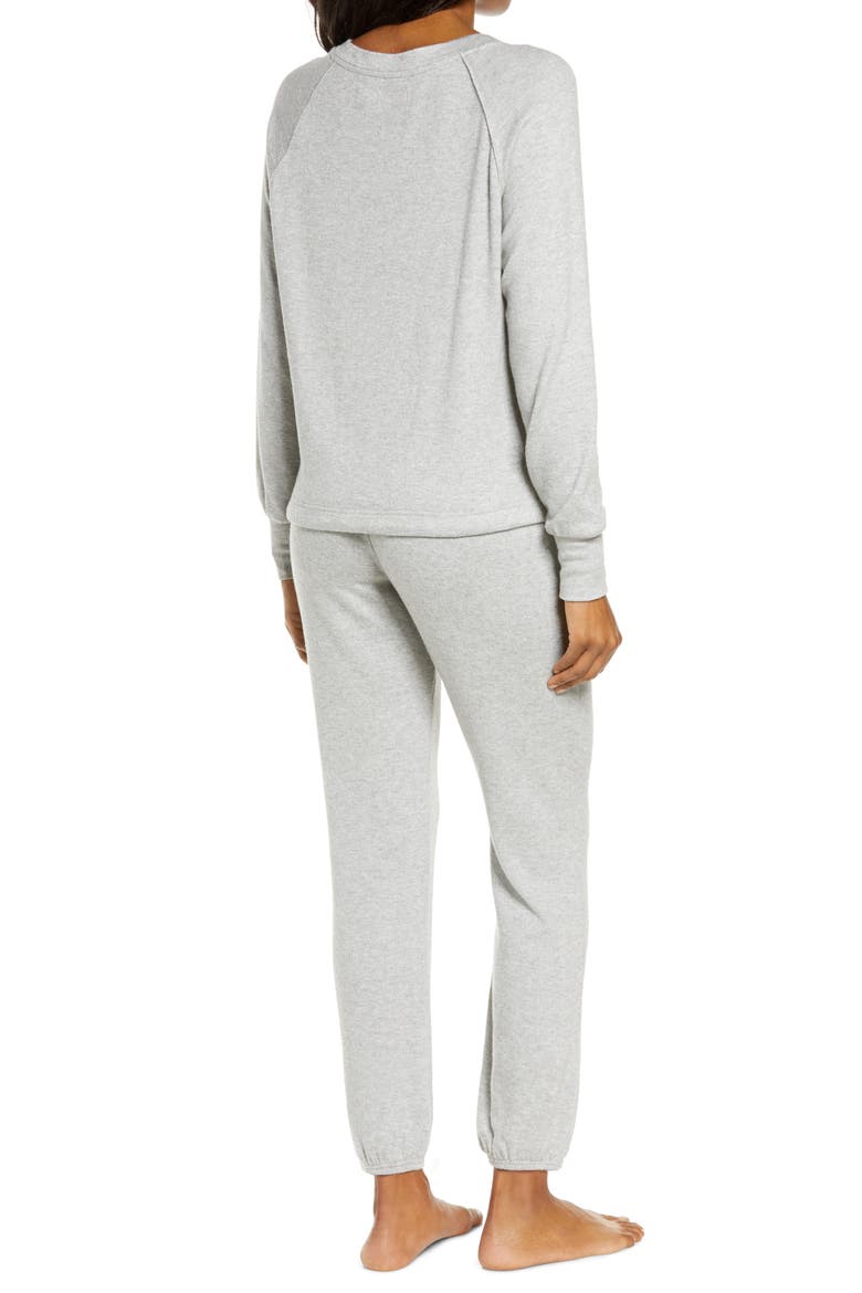 Gable Brushed Drawstring Pullover & Joggers Lounge Set, Alternate, color, GREY HEATHER