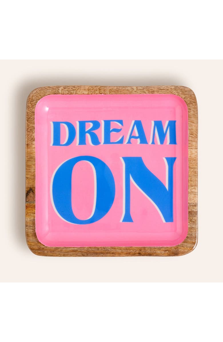 Zsa Zsa Zsu Lakri Mango Wood Tray 8X8 In, Main, color, Pink