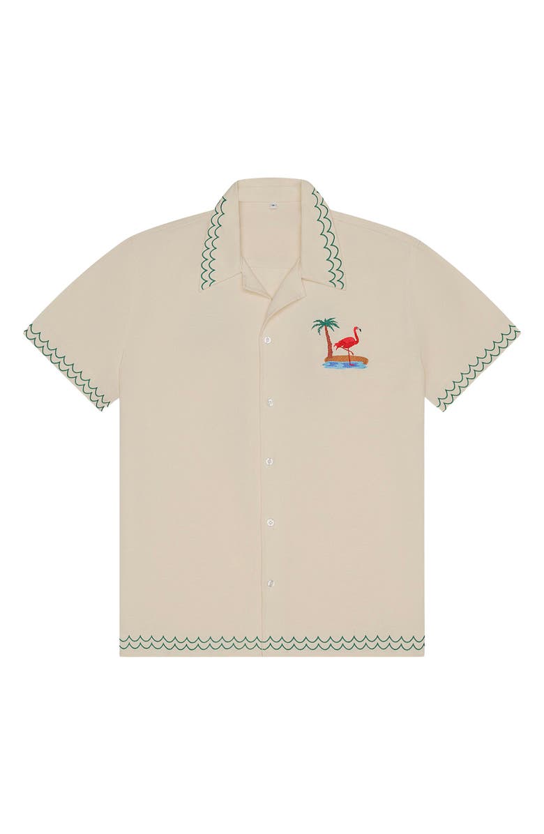 MAVRANS Flamingo Beach Camp Shirt, Main, color, 