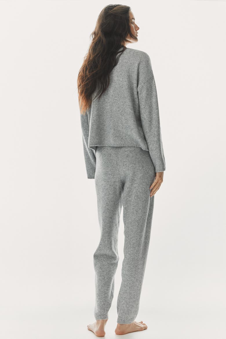 Fine-knit Joggers, Alternate, color, Gray melange