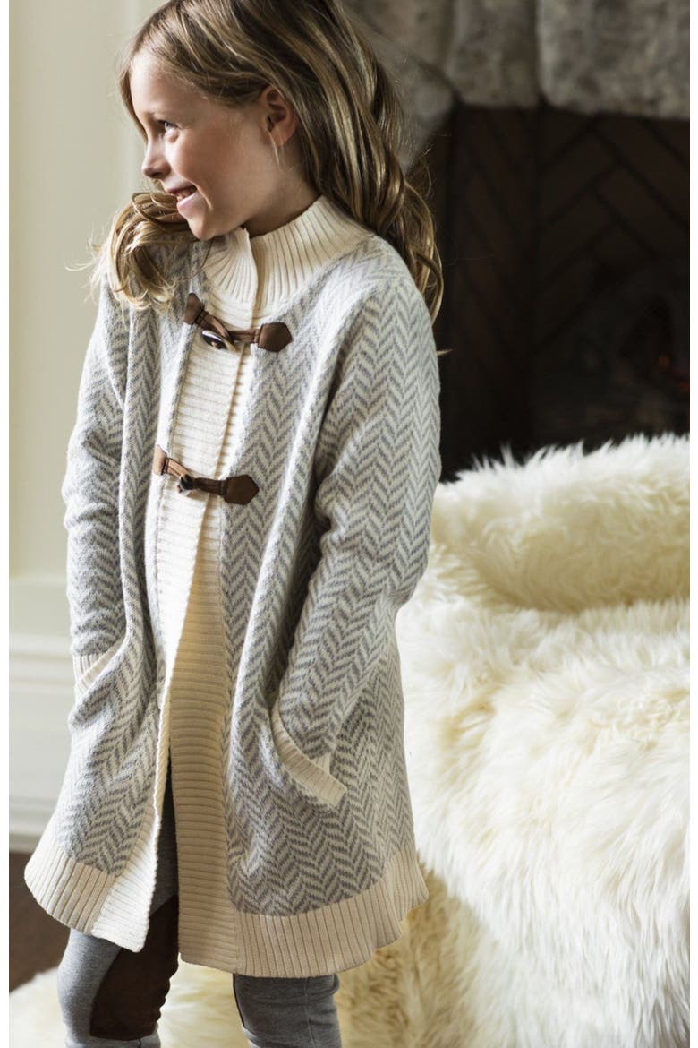 Baby Girls' Toggle Sweater Cardigan, Infant, Alternate, color, Gray Herringbone