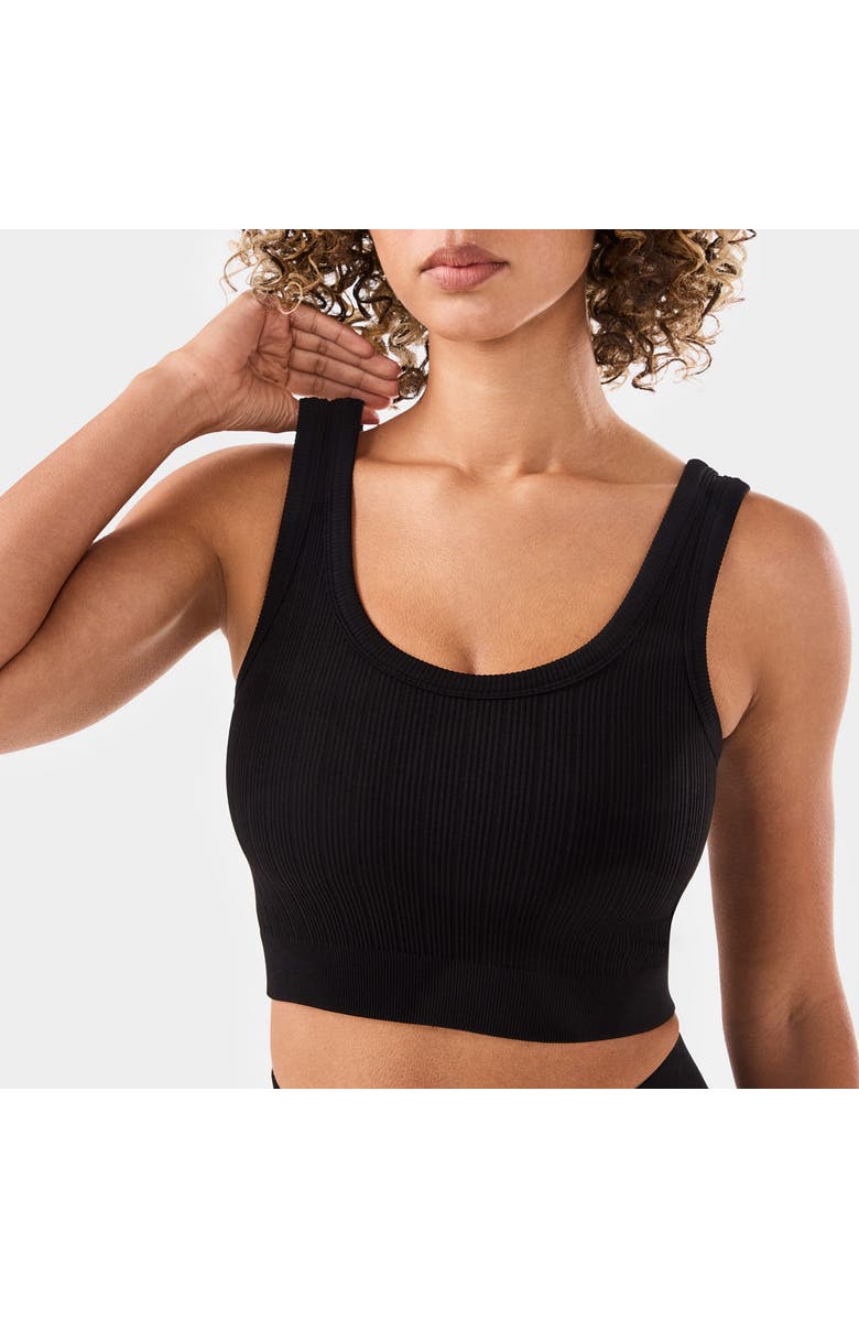 Tavi Seamless Vibe Rib Bra, Alternate, color, Ebony
