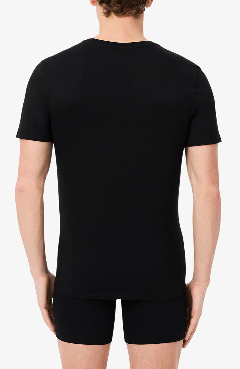 Lacoste 3-Pack Cotton V-Neck T-Shirts, Alternate, color, Black