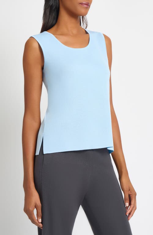 Ming Wang Scoop Neck Sweater Tank In Blue