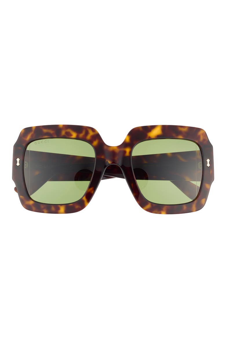 53mm Square Sunglasses, Main, color, HAVANA HAVANA GREEN