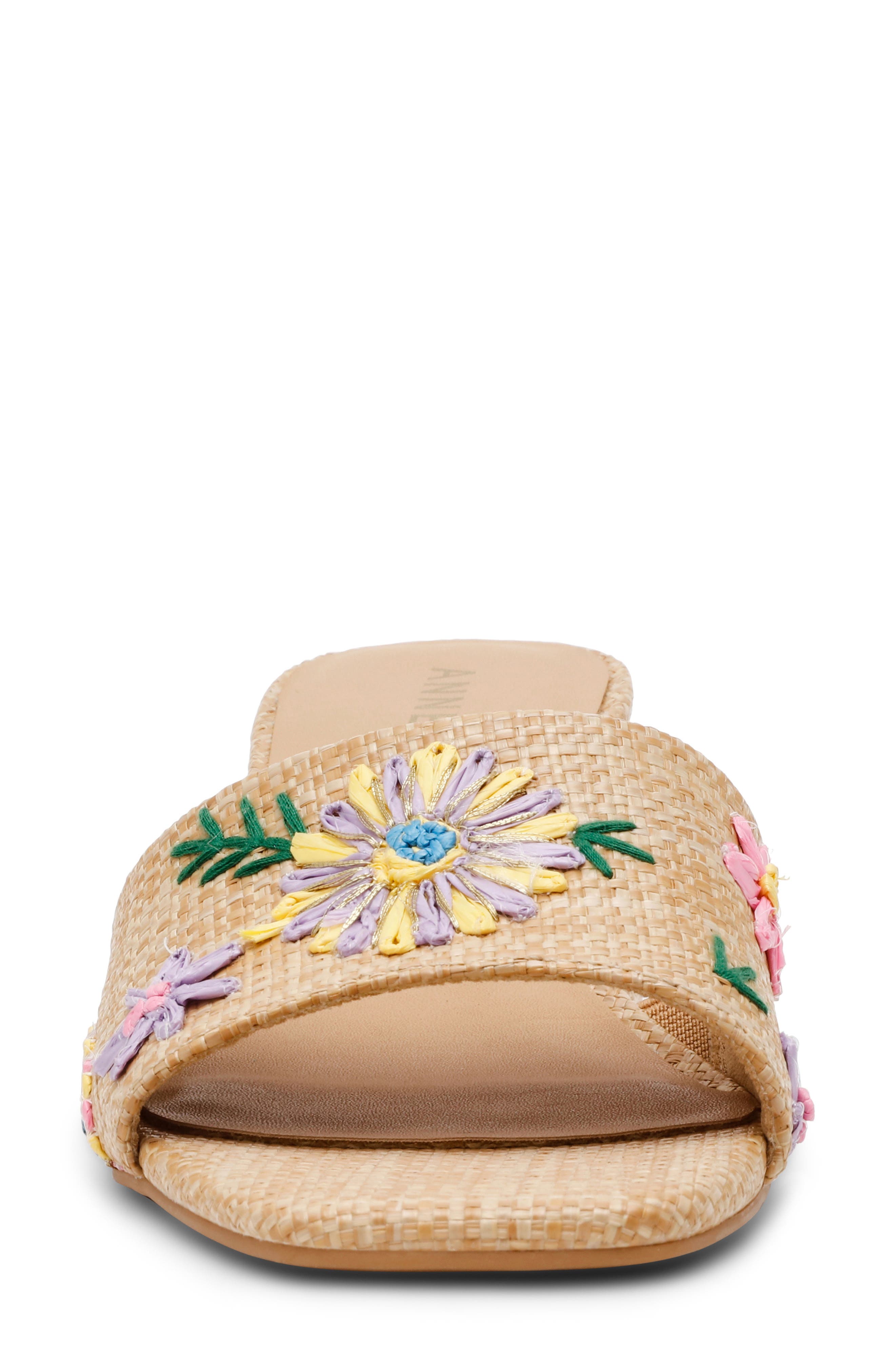 Anne Klein Dolls Block Heel Sandal, Alternate, color, Beige Multi