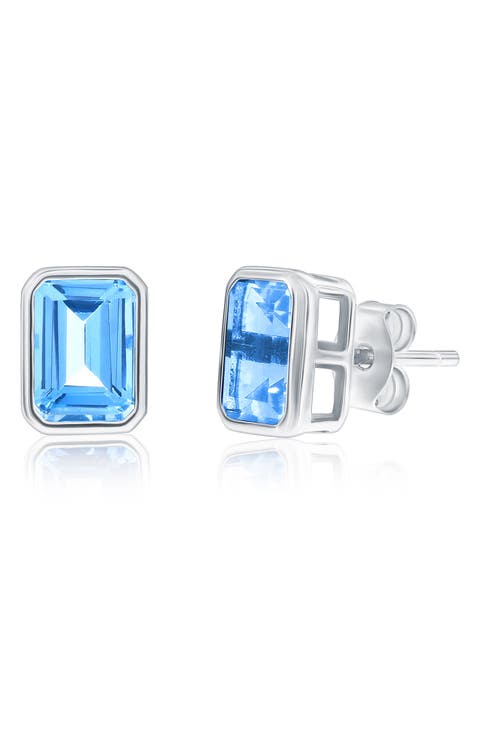 Birthstone Cubic Zirconia Stud Earrings