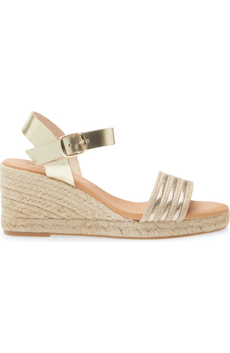 Cordani Eloise Ankle Strap Espadrille Platform Wedge Sandal, Alternate, color, Platino
