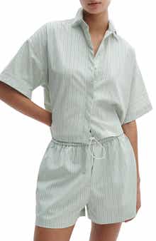 Marin Stripe Crop Button-Up Shirt