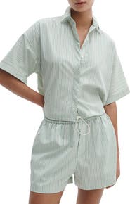 rag & bone Marin Stripe Crop Button-Up Shirt