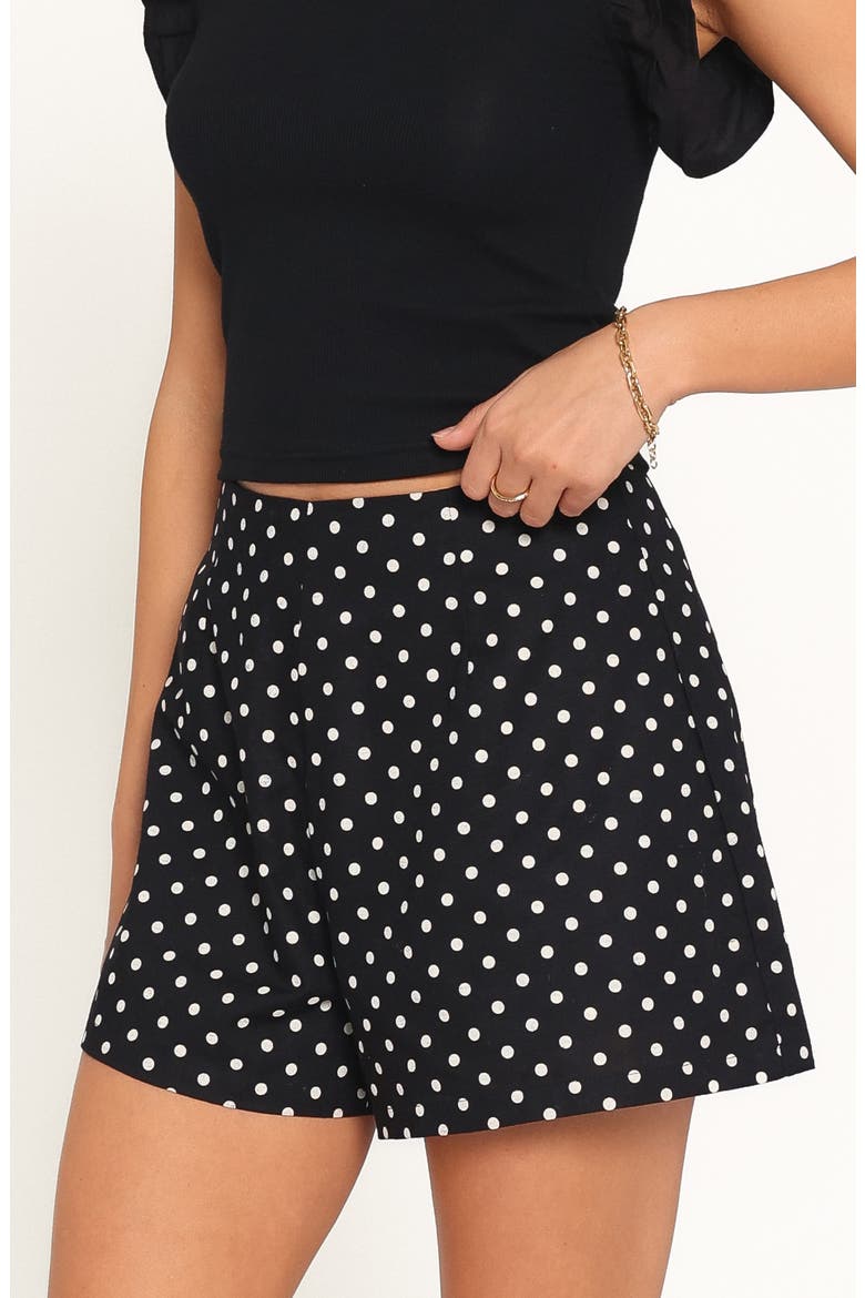 Donna High Waist Shorts, Alternate, color, BLACK POLKA DOT