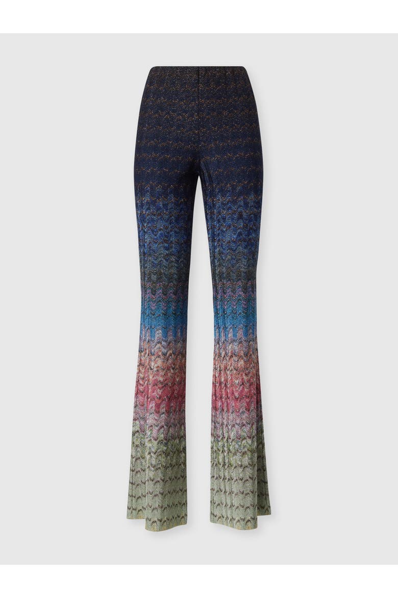 Dégradé Viscose Lamé Flare Trousers, Main, color, Multicoloured